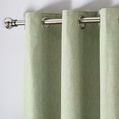 Fusion Sorbonne Green Eyelet Curtains
