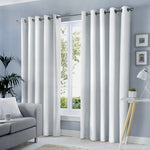 Fusion Sorbonne Eyelet Curtains - White