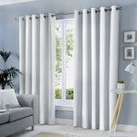 Fusion Sorbonne Eyelet Curtains - White