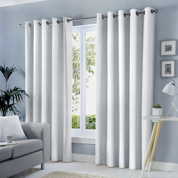 Fusion Sorbonne Eyelet Curtains - White