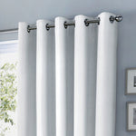 Fusion Sorbonne Eyelet Curtains - White