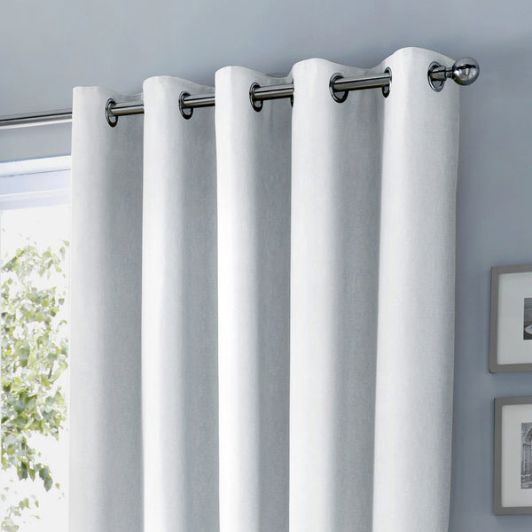 Fusion Sorbonne Eyelet Curtains - White