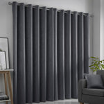 Fusion Strata Eyelet Curtains - Charcoal