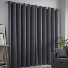 Fusion Strata Charcoal Eyelet Curtains