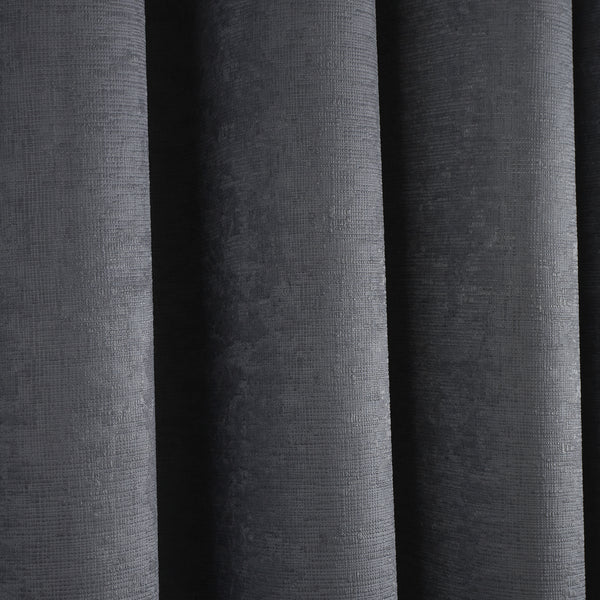 Fusion Strata Eyelet Curtains - Charcoal