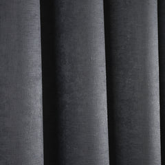 Fusion Strata Charcoal Eyelet Curtains