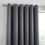 Fusion Strata Eyelet Curtains - Charcoal