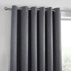 Fusion Strata Charcoal Eyelet Curtains