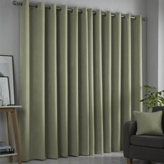 Fusion Strata Green Eyelet Curtains