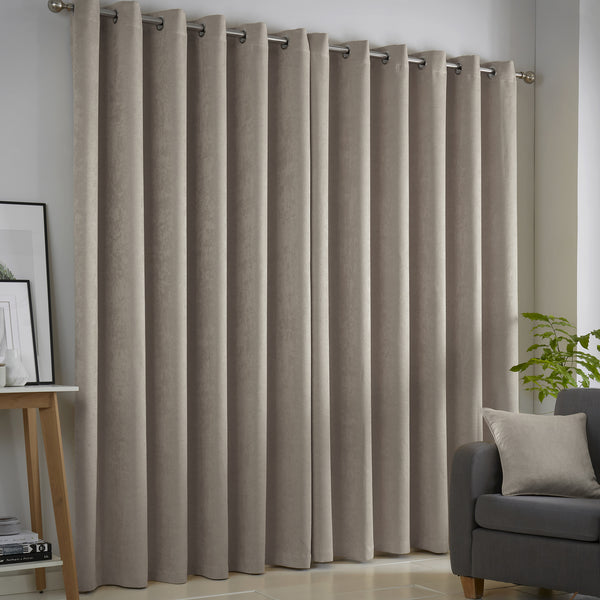 Fusion Strata Eyelet Curtains - Natural