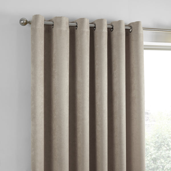 Fusion Strata Eyelet Curtains - Natural