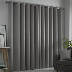 Fusion Strata Silver Eyelet Curtains