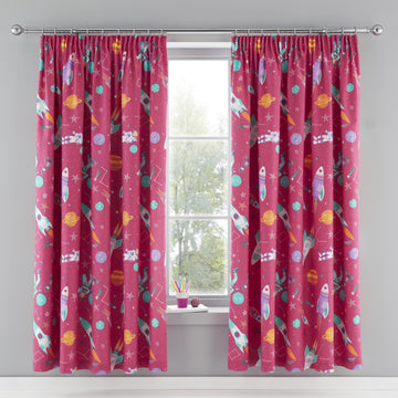 Bedlam Supersonic Girls Curtains 66x72 Inch - Pink