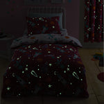 Bedlam Supersonic Girls Glow in the Dark Duvet Cover Set - Pink