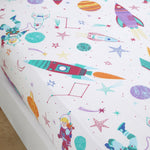 Bedlam Supersonic Girls Fitted Sheet Single - Pink