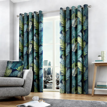 Fusion Tropical Eyelet Curtains - Multi
