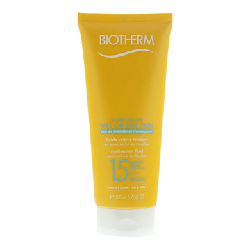 Biotherm SPF 15 For Face And Body Wet Or Dry Skin Melting Sun Fluid 200ml