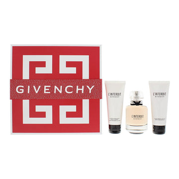 Givenchy L'interdit 3pc Gift Set - EDP 80ml - Body Lotion 75ml - Shower Oil 75ml