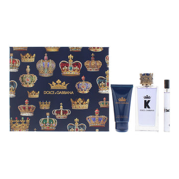 Dolce & Gabbana K 3pc Gift Set - EDT 100ml - Aftershave Balm 50ml - EDT 10ml