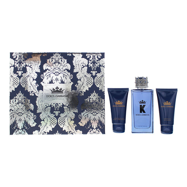 Dolce & Gabbana K 3pc Gift Set - EDP 100ml - Aftershave Balm 50ml - Shower Gel 50ml
