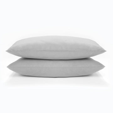 At Home Percale Pair of Pillowcases - Soft Grey