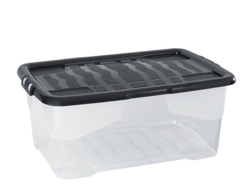 Large Storage Box Clear Stackable With Lid Under Bed Storage Containers 42L