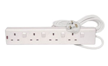 Status 4 way 2 Mtr  Extension Socket Individually Switched 1 pk