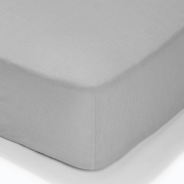Hotel Collection 100% Cotton Fitted Sheet Silver