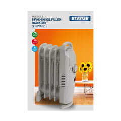 Status 5 Fin 500W Oil Filled Radiator