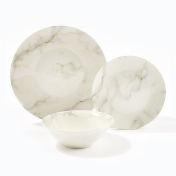 At Home Marble Effect 12pc Dinner Set