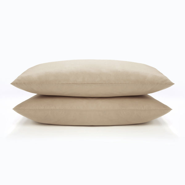 Hotel Collection 100% Cotton Pillow Case Taupe 2pk