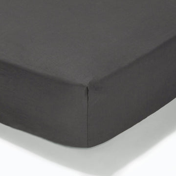 At Home Percale Fitted Sheet - Charcoal