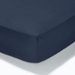 At Home Percale Fitted Sheet - Navy