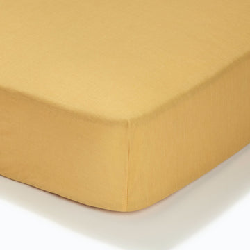 At Home Percale Fitted Sheet - Ochre