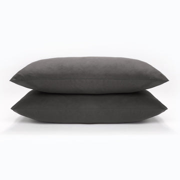 At Home Percale Pair of Pillowcases - Charcoal