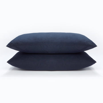 At Home Percale Pair of Pillowcases - Navy