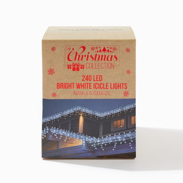240 Bright White Icicle Lights