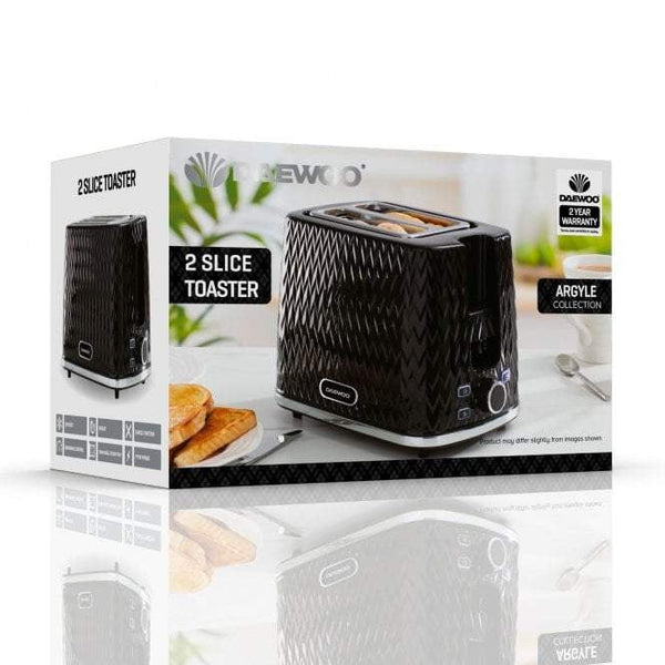 Daewoo Argyle 2 Slice Black Toaster
