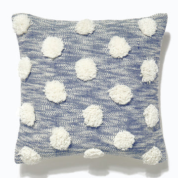 Pom Pom Cushion Navy 45x45cm