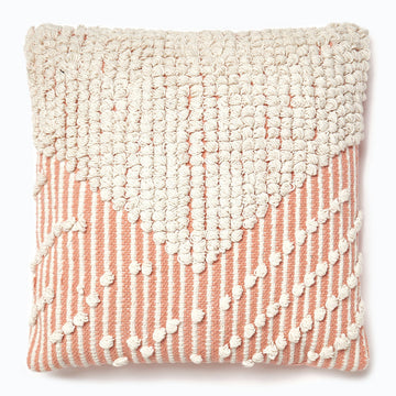 At Home Mini Pom Cushion Peach