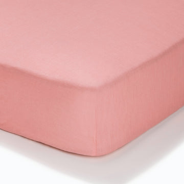 At Home Percale Fitted Sheet - Blush