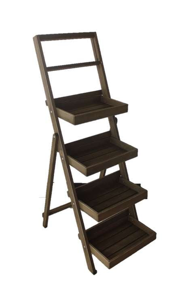 At Home Oak Effect Folding Shelf Unit