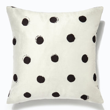 At Home Black & White Polka Dot Cushion