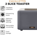 Tower Cavaletto 2 Slice Toaster Rose Gold & Grey