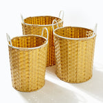 At Home Medium PVC Laundry Basket White/Natural