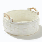 At Home White Felt Basket