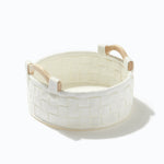 At Home White Felt Basket