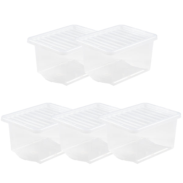 Wham Crystal 28L Box & Lid - Pack of 5