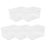 Wham Crystal 60L Box & Lid - Pack of 5