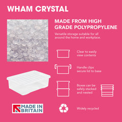 Pack of 5 Wham Crystal 60L Box and Lid